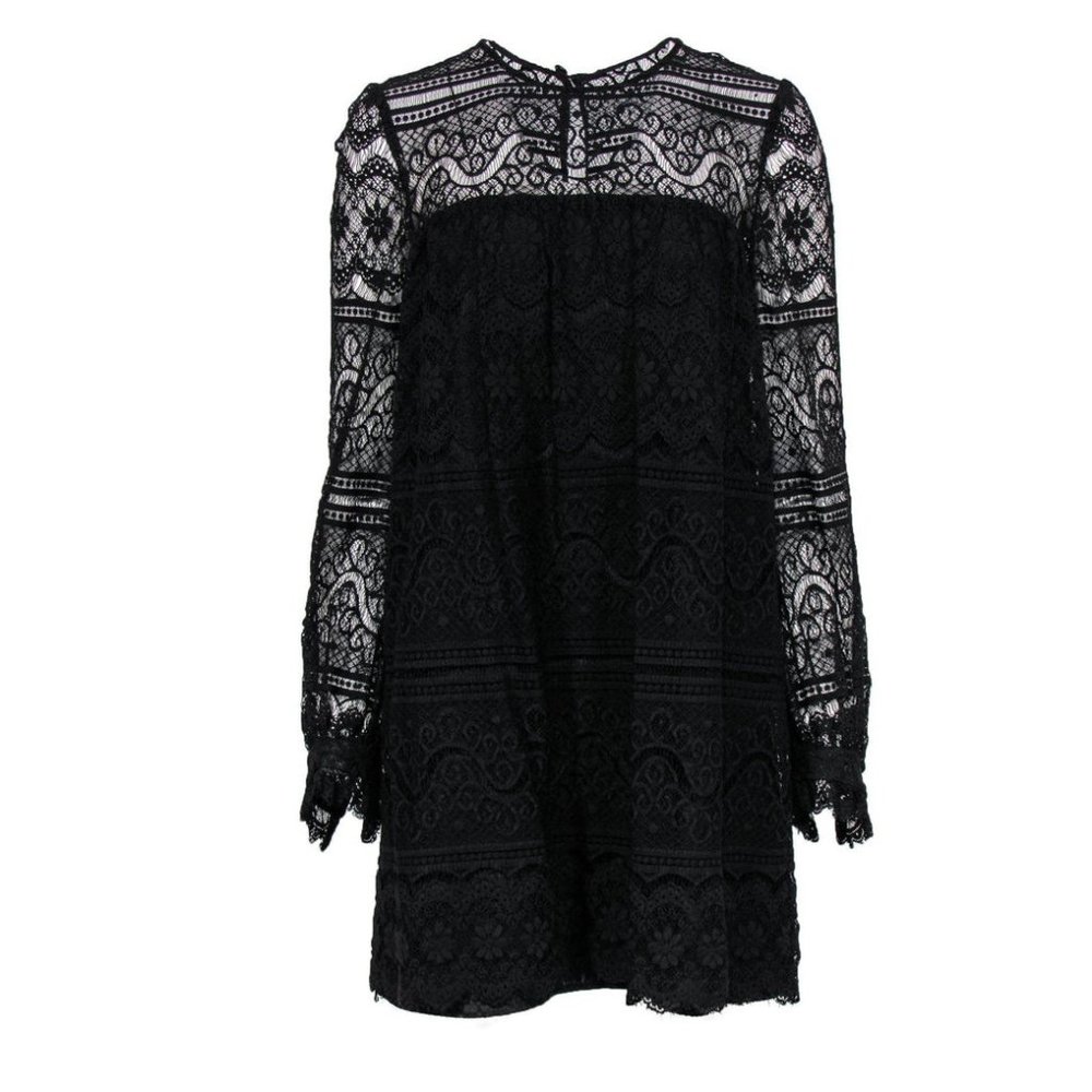 Milly - Black Lace Long Sleeve Shift Dress Sz 8